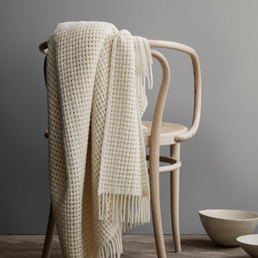 ELVANG DENMARK Basket throw blanket Offwhite / エルヴァン デンマーク バスケット スロー ブランケット オフホワイト