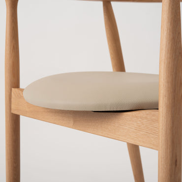 Curve Arm Chair NA×VI / カーブ アームチェア ナチュラル×アイボリー