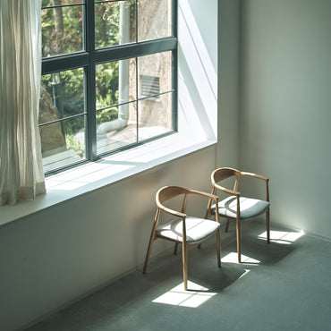 Curve Arm Chair NA×VI / カーブ アームチェア ナチュラル×アイボリー