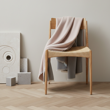 ELVANG DENMARK Venice throw blanket White/nude / エルヴァン デンマーク バスケット ベニス スロー ブランケット ホワイト/ヌード