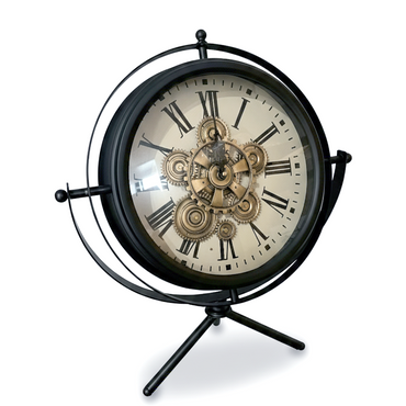 Antique Gear Globe Clock BK/ アンティーク ギア グローブ クロック ブラック