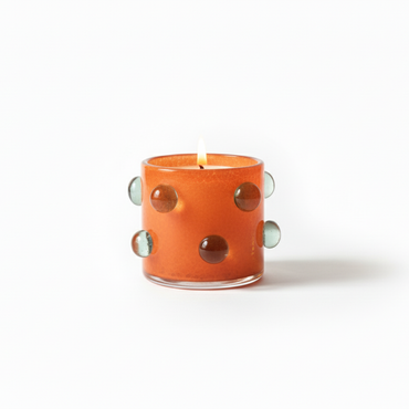 Dot Ball Glass Candle Holder Orange / ドット ボール グラス キャンドルホルダー オレンジ