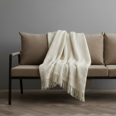 ELVANG DENMARK Basket throw blanket Offwhite / エルヴァン デンマーク バスケット スロー ブランケット オフホワイト