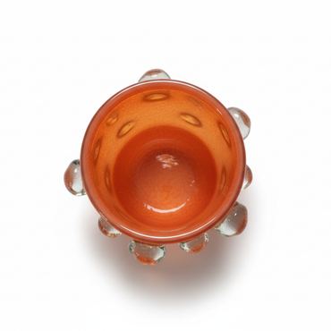 Dot Ball Glass Candle Holder Orange / ドット ボール グラス キャンドルホルダー オレンジ
