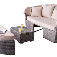 Loma Daybed Sofa & Table Set BE / ロマ デイベッドソファ&テーブルセット ベージュ