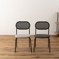 Oval Rattan Chair BK×BE / オーバル ラタンチェア ブラック×ベージュ