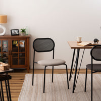 Oval Rattan Chair BK×BE / オーバル ラタンチェア ブラック×ベージュ