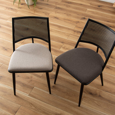 Curve Rattan Chair BK×BE / カーブ ラタン チェア ブラック×ベージュ
