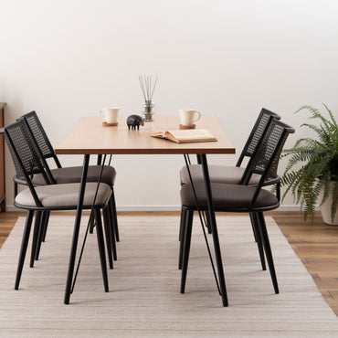 Curve Rattan Chair BK×BE / カーブ ラタン チェア ブラック×ベージュ