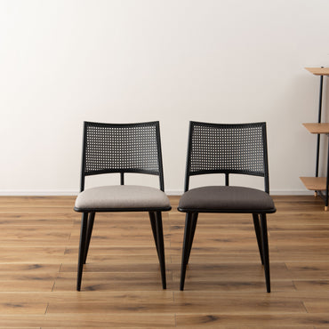 Curve Rattan Chair BK×BE / カーブ ラタン チェア ブラック×ベージュ