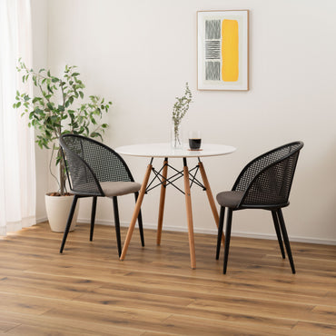 Curve Rattan Chair BK×DGY / カーブ ラタン チェア ブラック×ダークグレー