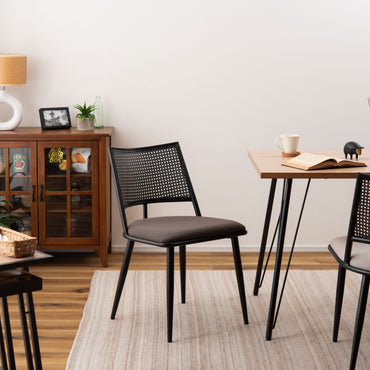 Curve Rattan Chair BK×DGY / カーブ ラタン チェア ブラック×ダークグレー