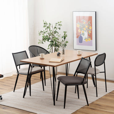 Curve Rattan Chair BK×DGY / カーブ ラタン チェア ブラック×ダークグレー