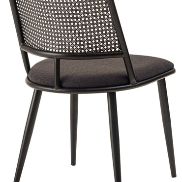 Curve Rattan Chair BK×DGY / カーブ ラタン チェア ブラック×ダークグレー