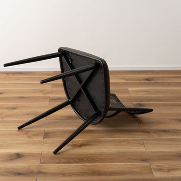 Curve Rattan Chair BK×DGY / カーブ ラタン チェア ブラック×ダークグレー