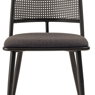 Curve Rattan Chair BK×DGY / カーブ ラタン チェア ブラック×ダークグレー