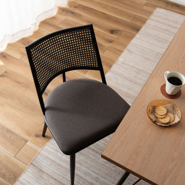 Curve Rattan Chair BK×DGY / カーブ ラタン チェア ブラック×ダークグレー