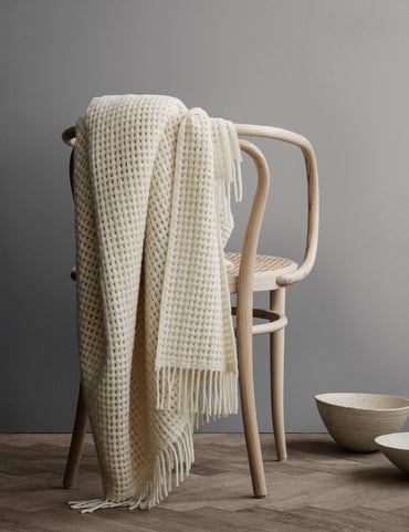 ELVANG DENMARK  Basket throw blanket  Offwhite  /  エルヴァン デンマーク バスケット スロー ブランケット オフホワイト