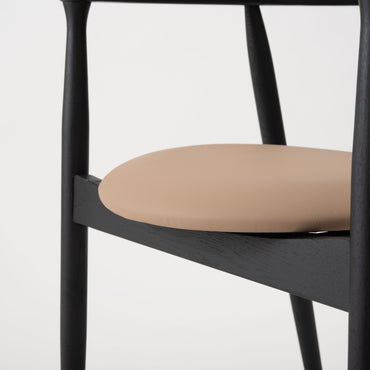 Curve Arm Chair BK×BE / カーブ アームチェア ブラック×ベージュ