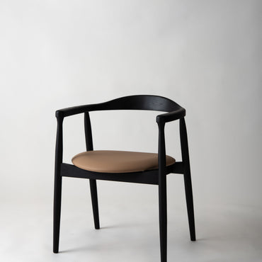 Curve Arm Chair BK×BE / カーブ アームチェア ブラック×ベージュ