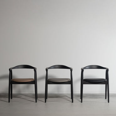 Curve Arm Chair BK×BE / カーブ アームチェア ブラック×ベージュ