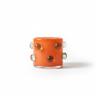 Dot Ball Glass Candle Holder Orange / ドット ボール グラス キャンドルホルダー オレンジ