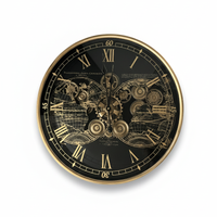 Gear World Map Wall Clock BK / ギア ワールドマップ ウォールクロック ブラック【L】