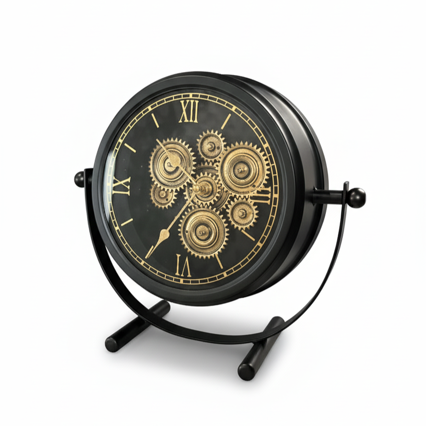 Industrial Gear Desk Clock BK / インダストリアル ギア デスク