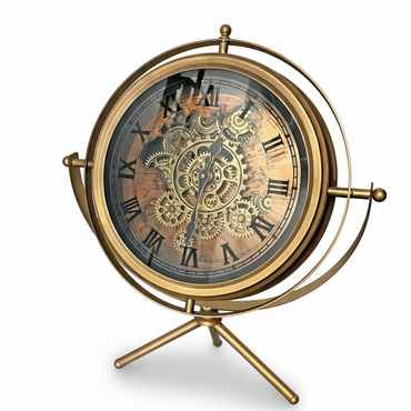 Antique Gear Globe Clock GD/ アンティーク ギア グローブ クロック ゴールド