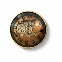 Steampunk Gear Wall Clock GD / スチームパンク ギア ウォールクロック ゴールド【M】