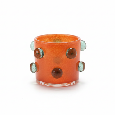 Dot Ball Glass Candle Holder Orange / ドット ボール グラス キャンドルホルダー オレンジ