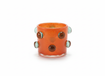 Dot Ball Glass Candle Holder Orange / ドット ボール グラス キャンドルホルダー オレンジ