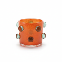 Dot Ball Glass Candle Holder Orange / ドット ボール グラス キャンドルホルダー オレンジ