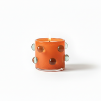 Dot Ball Glass Candle Holder Orange / ドット ボール グラス キャンドルホルダー オレンジ