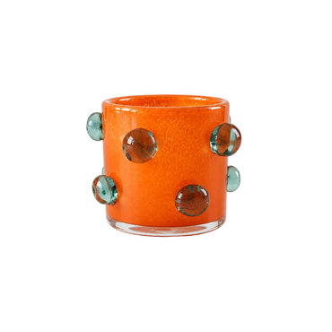 Dot Ball Glass Candle Holder Orange / ドット ボール グラス キャンドルホルダー オレンジ