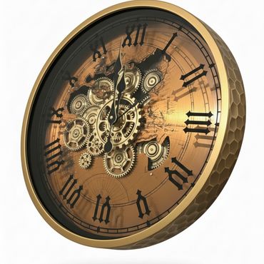 Steampunk Gear Wall Clock GD / スチームパンク ギア ウォールクロック ゴールド【M】