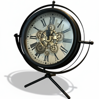 Antique Gear Globe Clock BK/ アンティーク ギア グローブ クロック ブラック