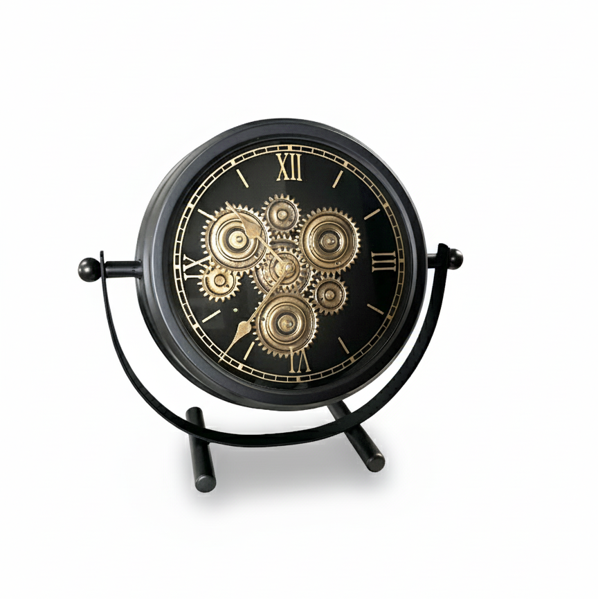 Industrial Gear Desk Clock BK / インダストリアル ギア デスク
