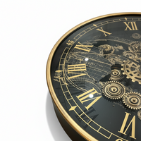 Gear World Map Wall Clock BK / ギア ワールドマップ ウォールクロック ブラック【M】