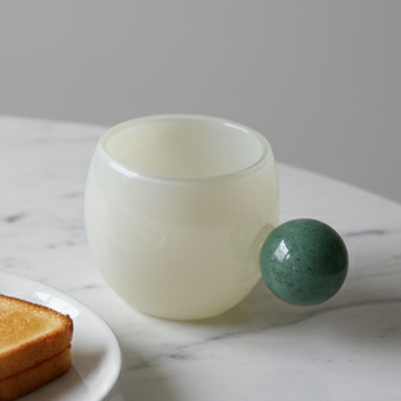 Ball Handle Mug Ivory × green / ボールハンドルマグ アイボリー×グリーン