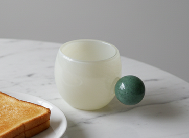 Ball Handle Mug Ivory × green / ボールハンドルマグ アイボリー×グリーン