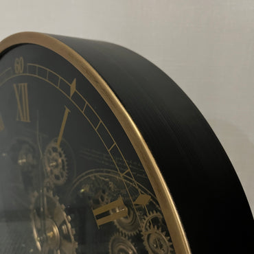 Gear World Map Wall Clock BK / ギア ワールドマップ ウォールクロック ブラック【M】