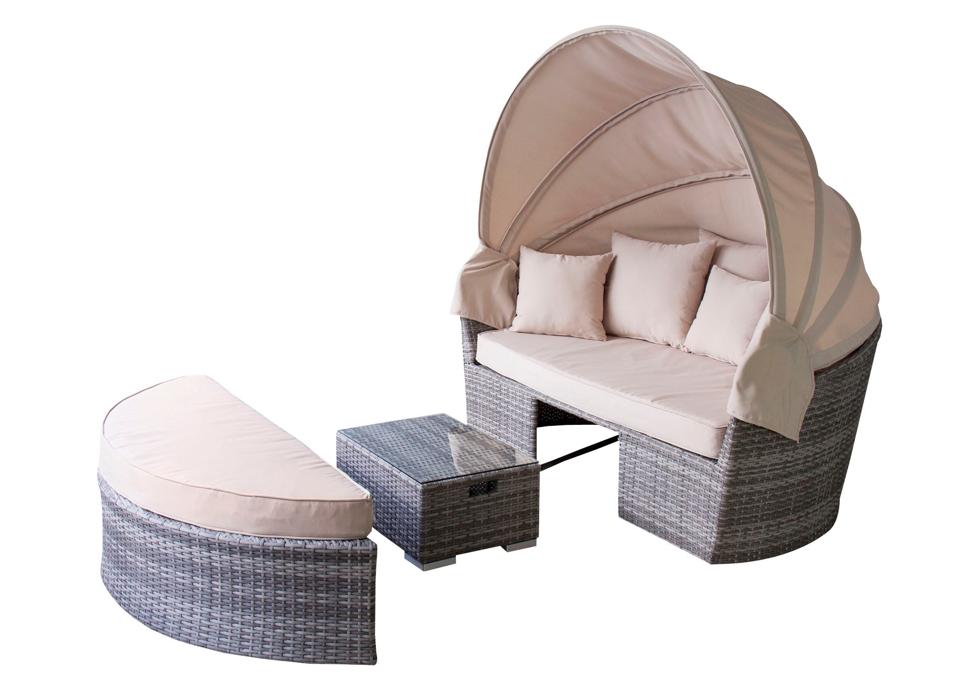 Loma Daybed Sofa & Table Set BE / ロマ デイベッドソファ＆テーブルセット ベージュ