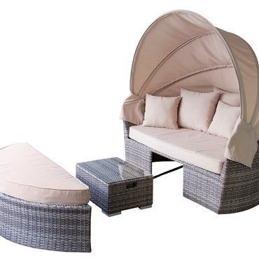 Loma Daybed Sofa & Table Set BE / ロマ デイベッドソファ＆テーブルセット ベージュ