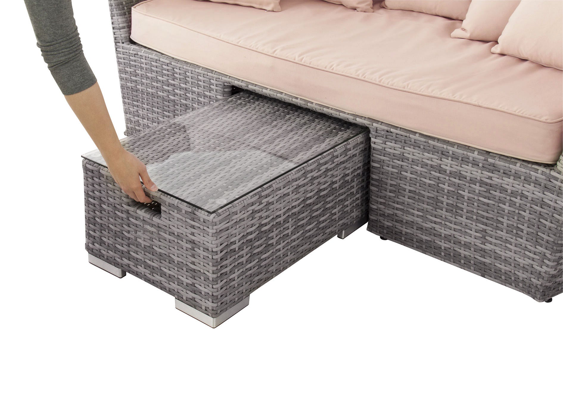 Loma Daybed Sofa & Table Set BE / ロマ デイベッドソファ＆テーブルセット ベージュ