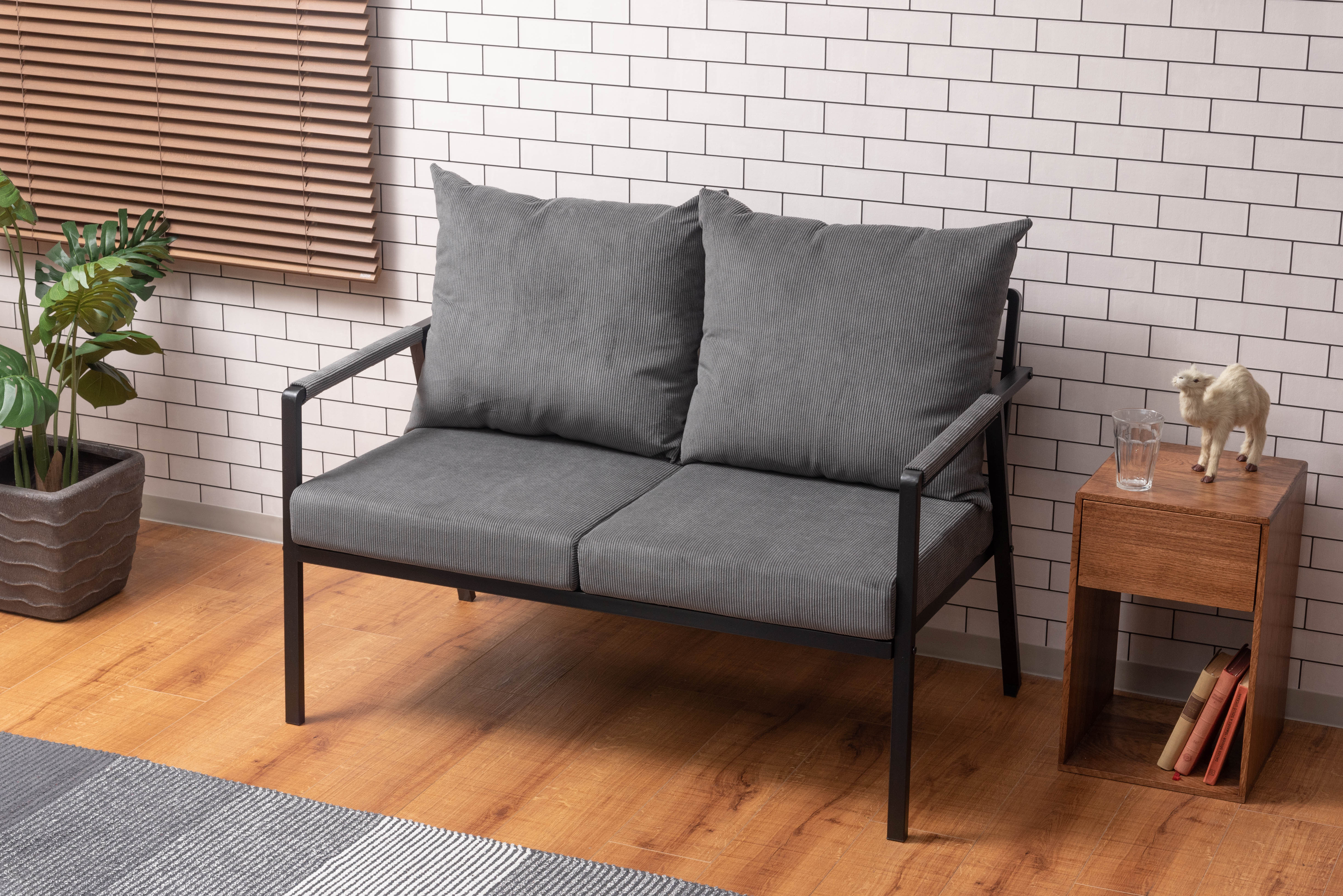 Platt 2P Sofa GY / プラット 2P ソファ グレー