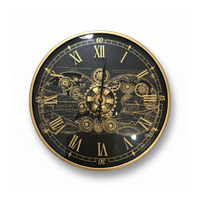 Gear World Map Wall Clock BK / ギア ワールドマップ ウォールクロック ブラック【M】