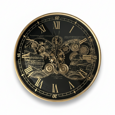 Gear World Map Wall Clock BK / ギア ワールドマップ ウォールクロック ブラック【L】