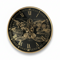 Gear World Map Wall Clock BK / ギア ワールドマップ ウォールクロック ブラック【L】