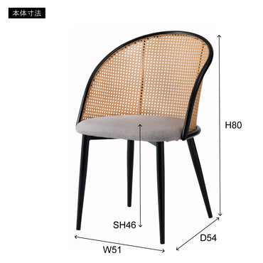 Rico Rattan Chair DGY/ リコラタンチェアダークグレー